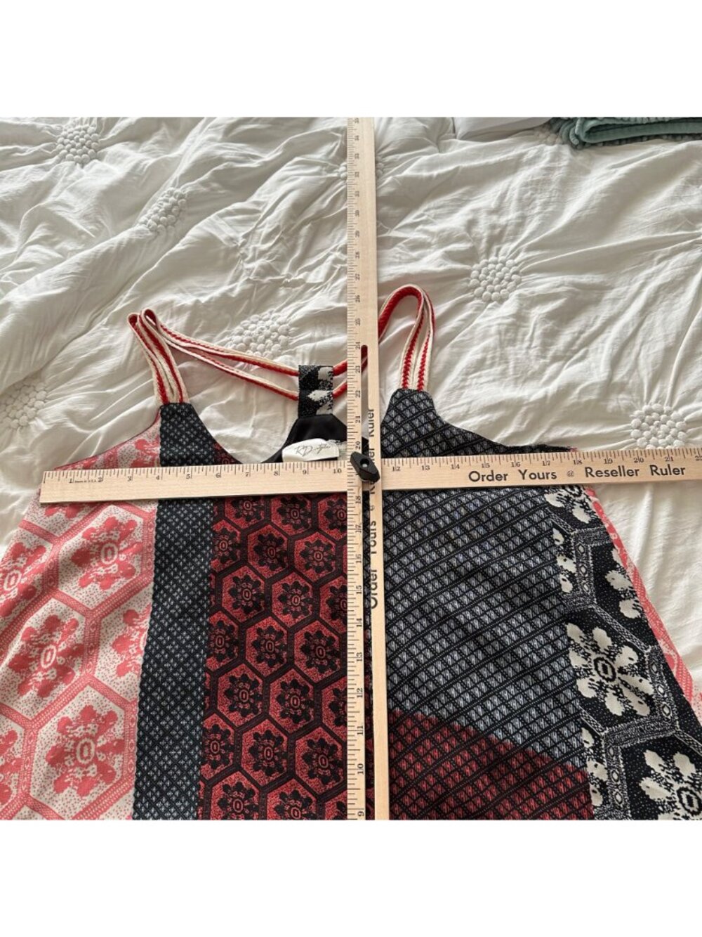 Patchwork Strap Back Halter Tank Top RD Style Design Size M Festival Boho Hippie - Picture 8 of 10